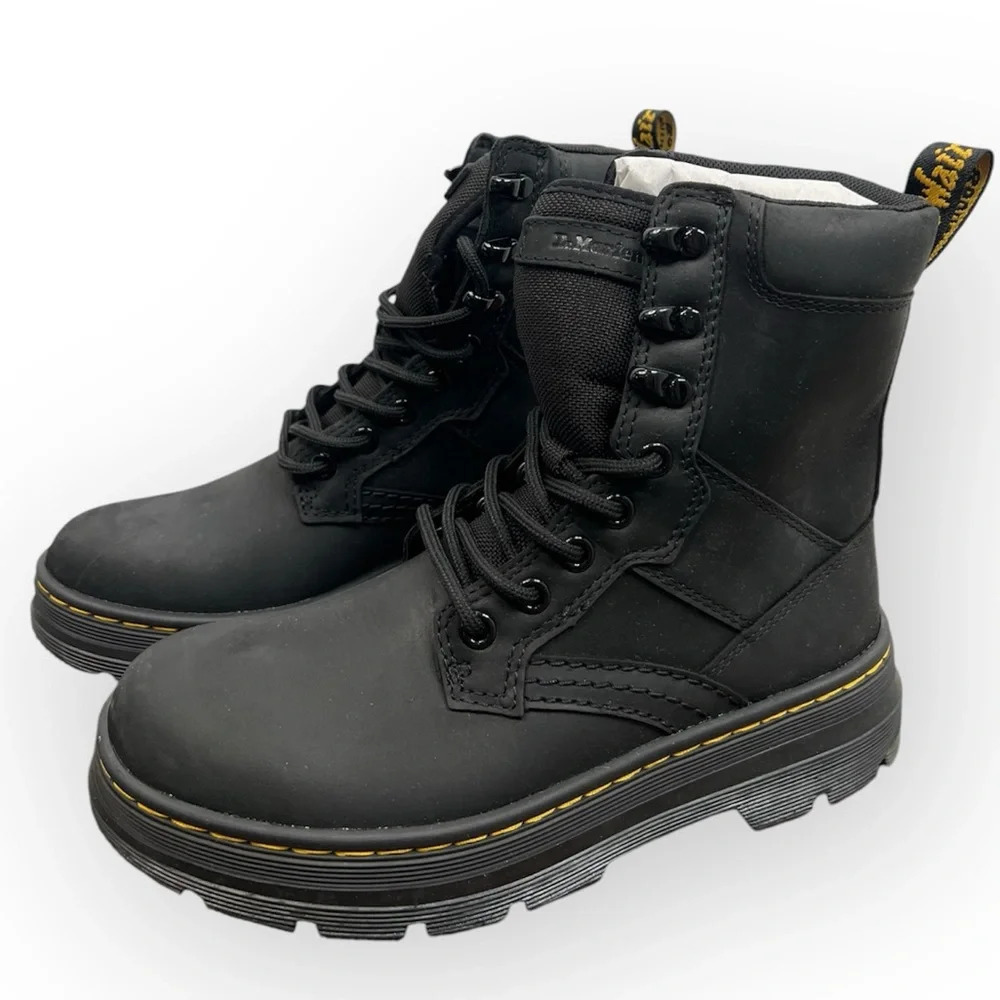 Dr. Martens Iowa Unisex Combat Boots Black Waterproof Size 4 or Womens size 5